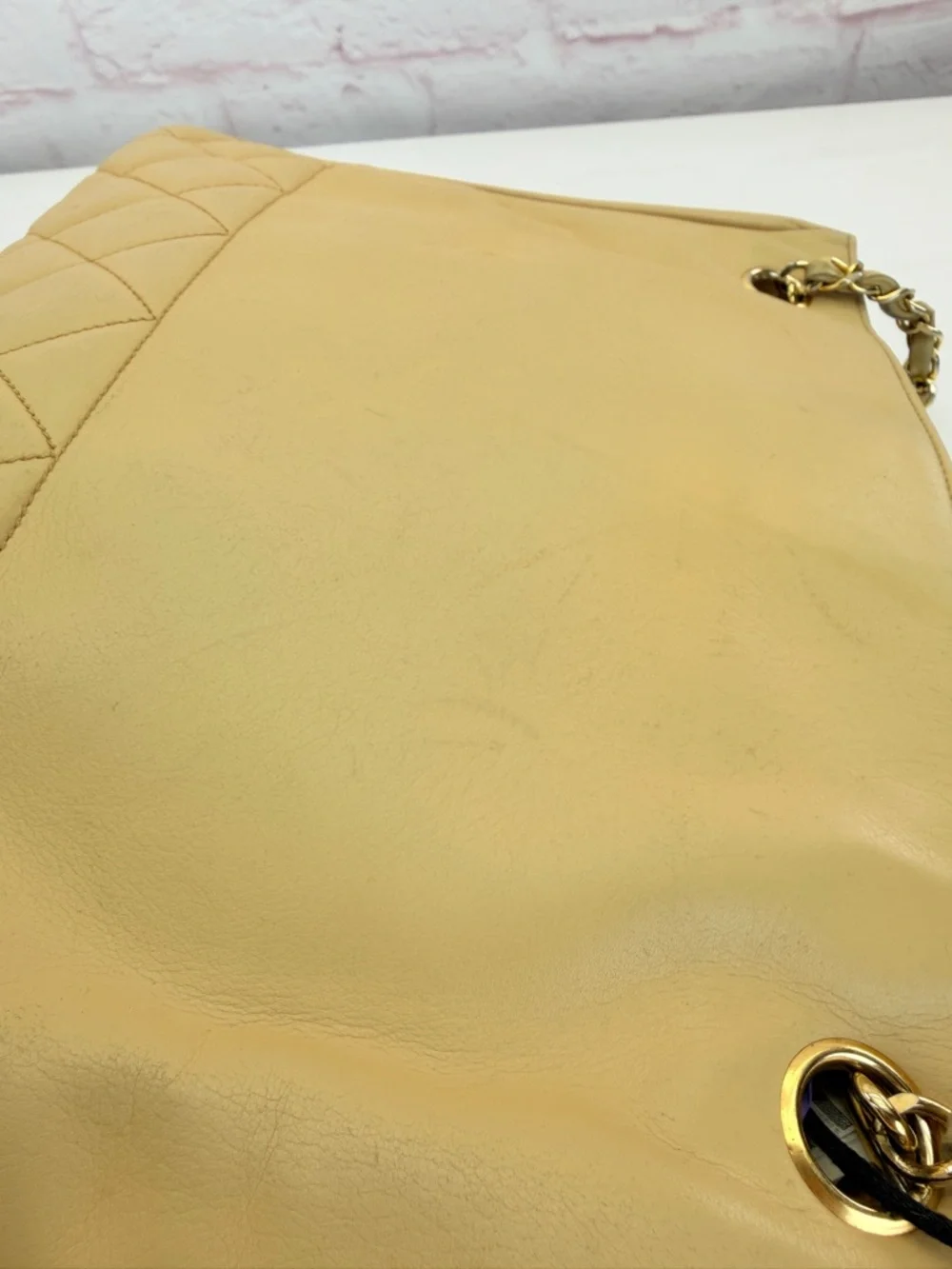 CHANEL Tan Matelasse Quilted Leather Shoulder Tote Vintage
